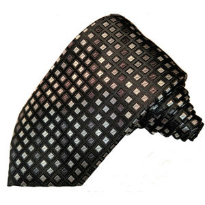 Checkered Alain black.white tie